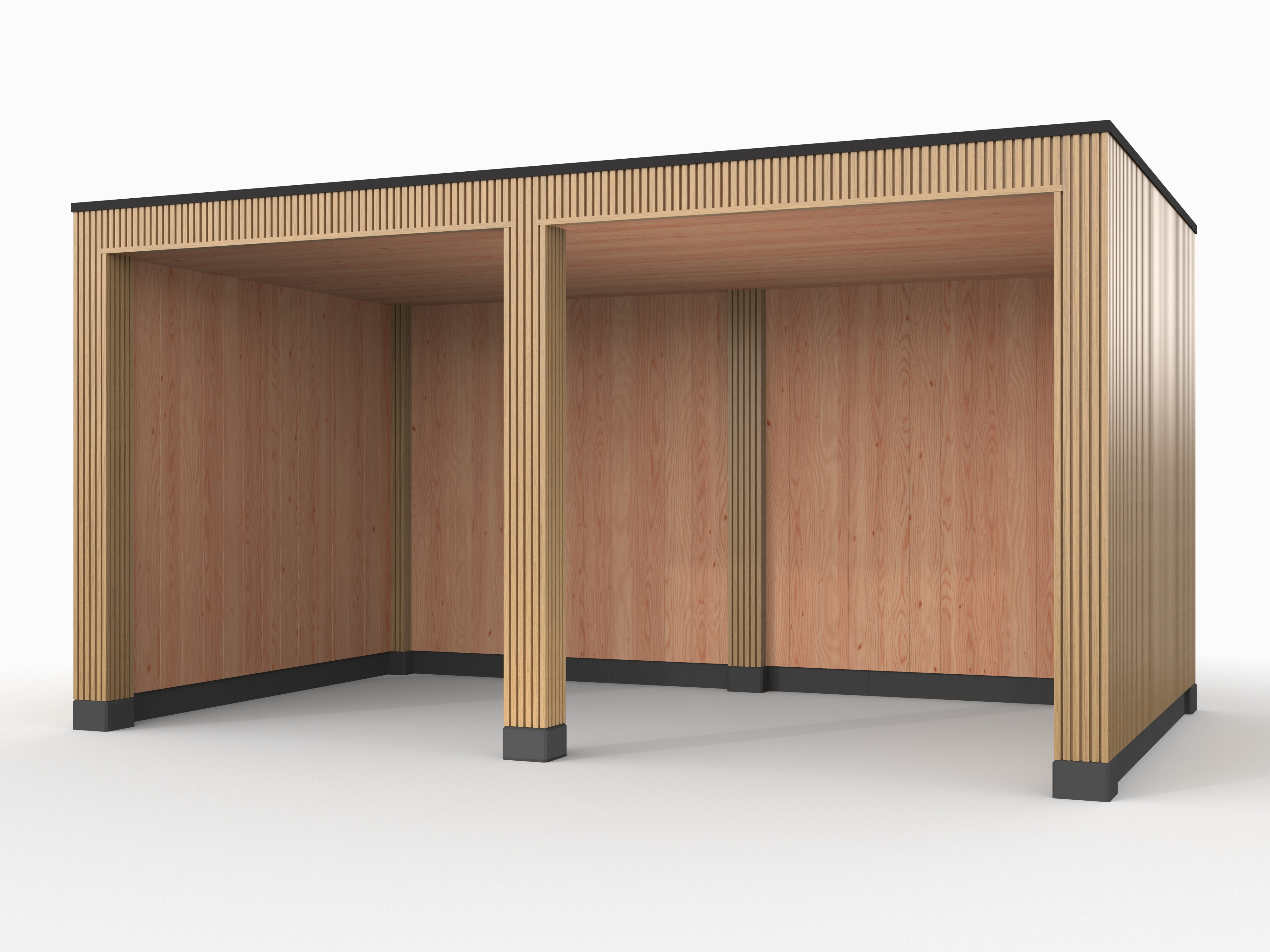Douglas overkapping, 500 x 300, met achterwand en twee zijwanden, Westwood Rhombus Red Cedar - Afbeelding 1